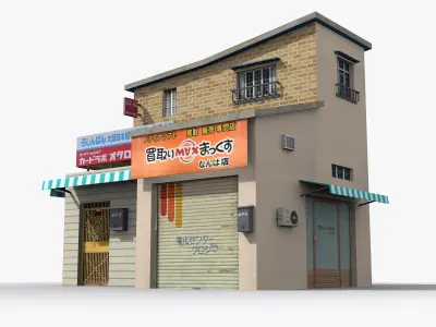 Japanese House x19 Low-poly 3D model