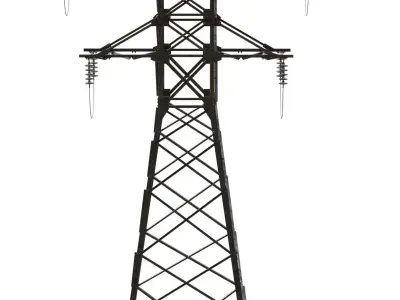 Power lines LEP-U35 Low-poly 3D model