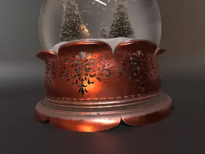 Antique Christmas Snow Globe 3D model