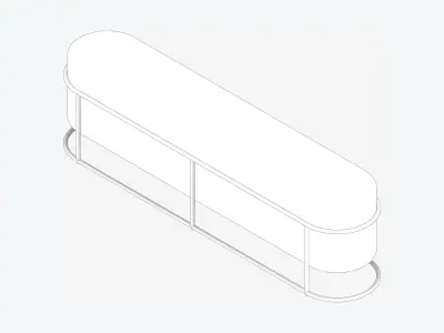 Furniture - Bench - Contemporary - Stackable - Type 2 Low-poly 3D model