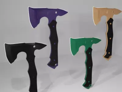 Tomahawk 4 colors pack  Low-poly 3D model