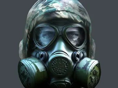 Gas mask helmet 3d model military combat Low-poly Low-poly Low-poly 3D model