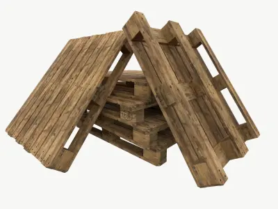 Pallet industrial type 3 sets of textures Low-poly 3D model