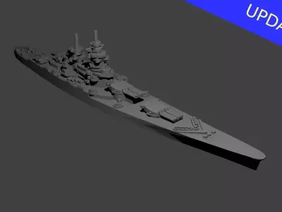 French Richelieu Class Battleship 3D print model