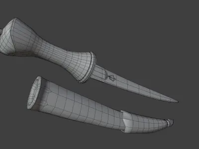 Dagger Low-poly 3D model 8
