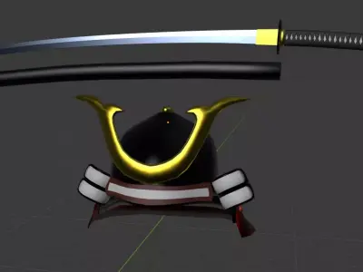 Katana samurai sword Free low-poly 3D model purchase