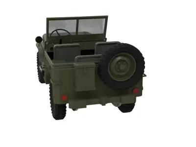 Willys MB Jeep WWII 3D Model Military Jeep Game Ready PBR Low-poly 3D model