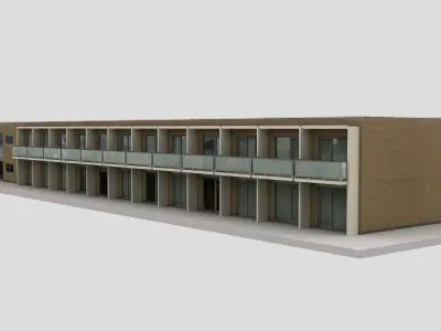 Realistic European City Block Building 23 Low-poly 3D model