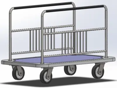 HandTruck dolly cart with wheels Free 3D model