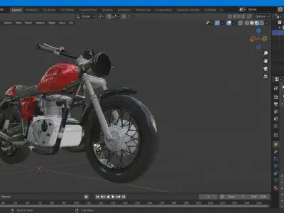 Classic Hybrid Motorcycle 3D model