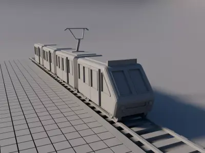 Modern Metro Train   Free low-poly 3D model