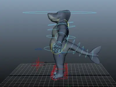 Anthropomorphic Shark Low-poly 3D model