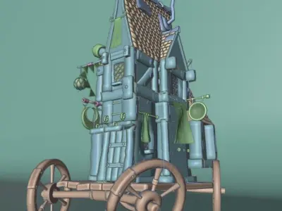 Stylized shop 3D model
