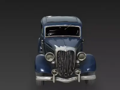 The Midnight Maverick Realistic Vintage Sedan 3D Model Low-poly 3D model