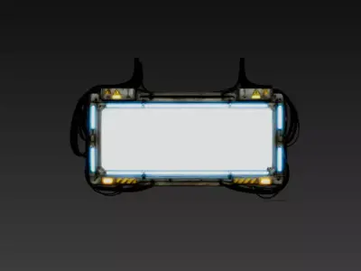 Futuristic Industrial Light Panel - PBR Low Poly Game Ready Low-poly 3D model