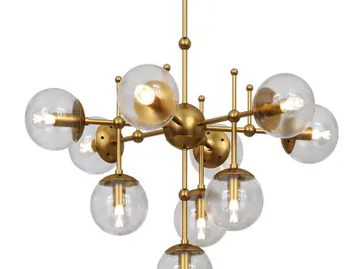 Gold Balls Chandelier 10 Chandelier 3D model
