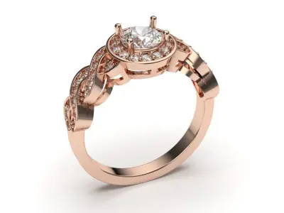 solitaire with ring sizes  8 part S44 3D print model