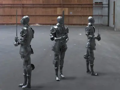 Medieval suits of armor mid res for any scene 3D model