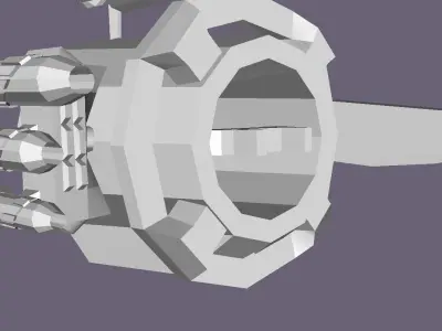 ZkS2SGun letter e Low-poly 3D model
