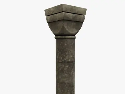 Column stone Low-poly 3D model 3