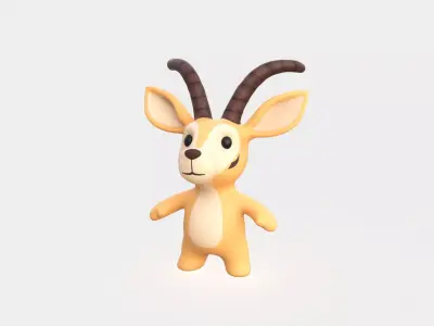 Little animal baby - Antelope cute - Character025  Low-poly 3D model
