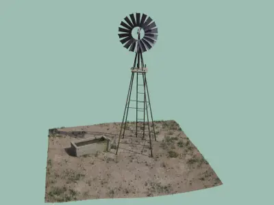 Farm Windmill Low-poly 3D model