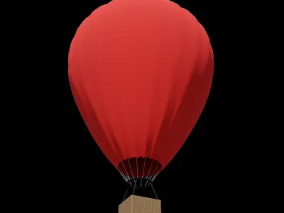 Hot Air Balloon Free low-poly 3D model