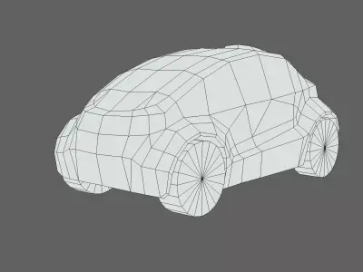 Futuristic Compact EV Car Low-poly 3D model