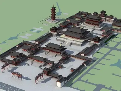 Ancient Chinese Architecture 3D model by lvcan