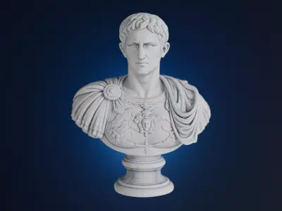 Augustus Bust 3 Versions Low-poly 3D model