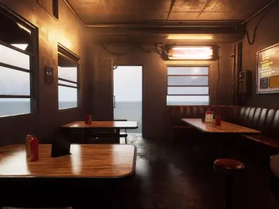 Cyberpunk Diner 3D model