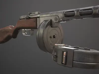 PPSh-41 submachine gun Low-poly 3D model buy