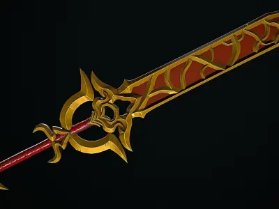 Stylized Sword Low-poly 3D model
