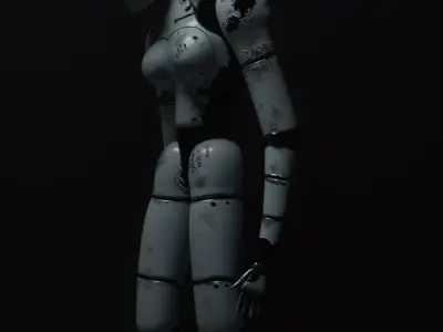 Damaged robot 3D model