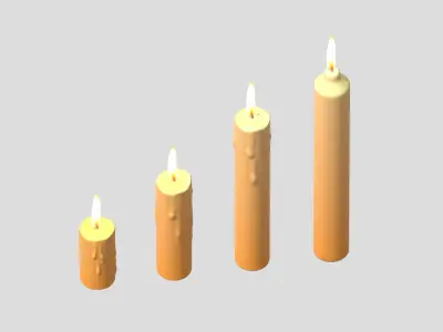 Candles Pack Low Poly Low-poly 3D model