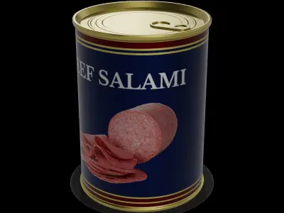 Dried meats Beef Salami Low-poly 3D model
