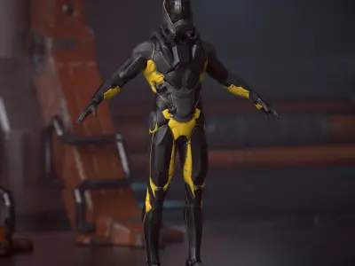 Cyber Man Low-poly 3D model