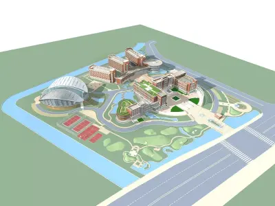 School Building 3D model 33