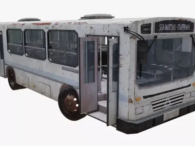 Old Bus - PBR Low-poly 3D model