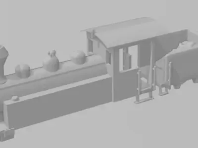 OO9 Steam Loco with tender 3D print model
