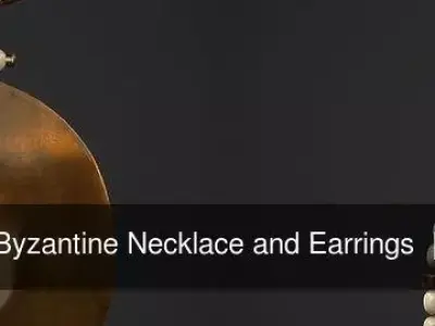 Medieval Byzantine Necklace and Earrings  3D Model Pack