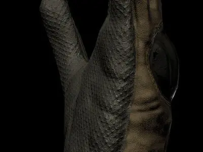 Military tactical glove  Low-poly 3D model