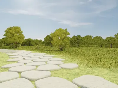 Charming Village Landscape 3D model