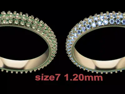 Dainty Cluster Diamond Infinity Band Size7 3D print model