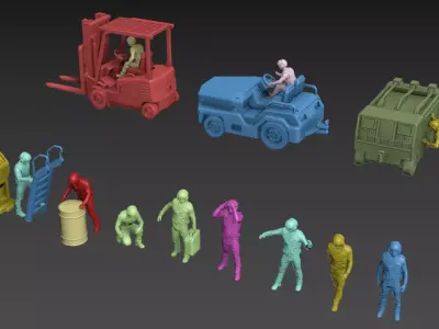 BF-1J Base Ground Crew 15mm props not included 3D print model