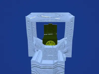 3d Model Chariot low-poly ice throne in minecraft Low-poly 3D model