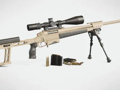 Sniper rifle ORSIS T-5000 Low-poly 3D model