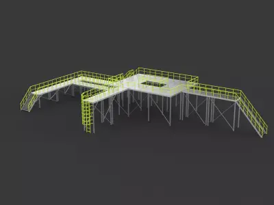 Modular industrial platform 02 3D model
