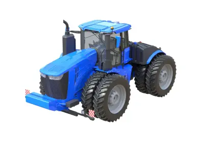 Agricultural Tractor Wheeled   Low-poly 3D model