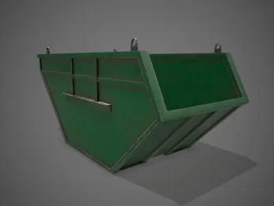 Low poly Industrial Dumpster 01 PBR Game-ready Low-poly 3D model